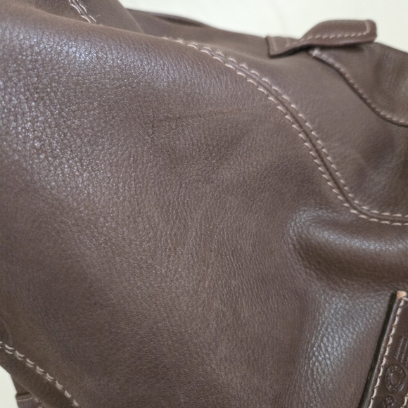 Fossil Brown Pebbled Leather Shoulder Bag Purse - Picture 11 of 11